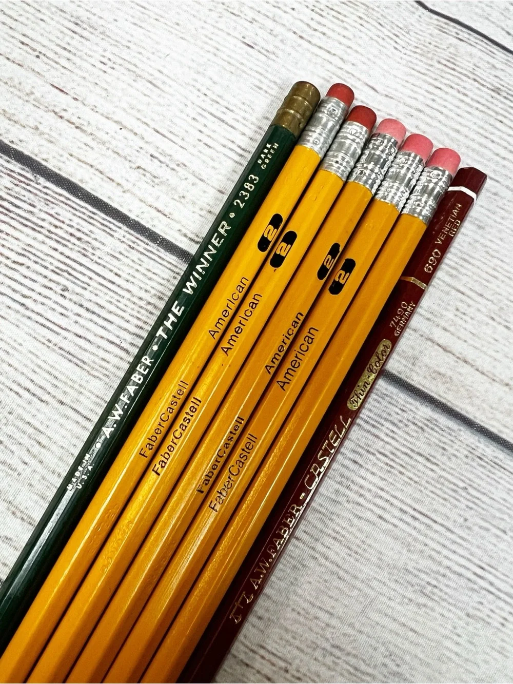 Vintage Pencil Set Faber Castell American AW Faber Dark Green & Venetian Red
